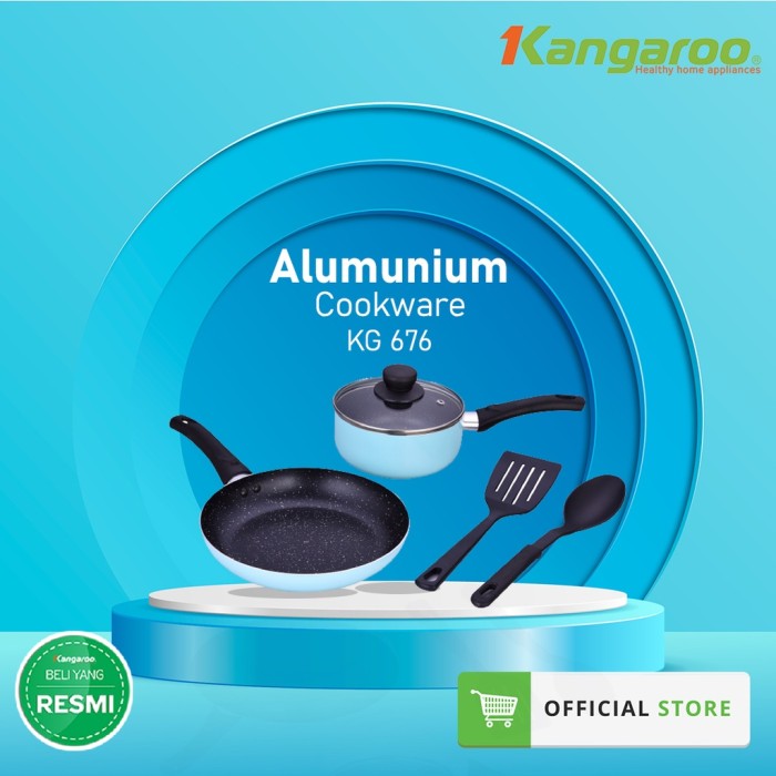 Frying Pan Set Kangaroo Cookware Set Alat Masak Aluminium KG676