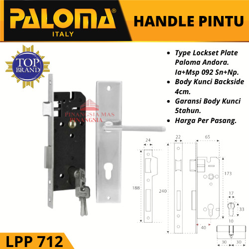 PALOMA Kunci Pintu Set LPP 712