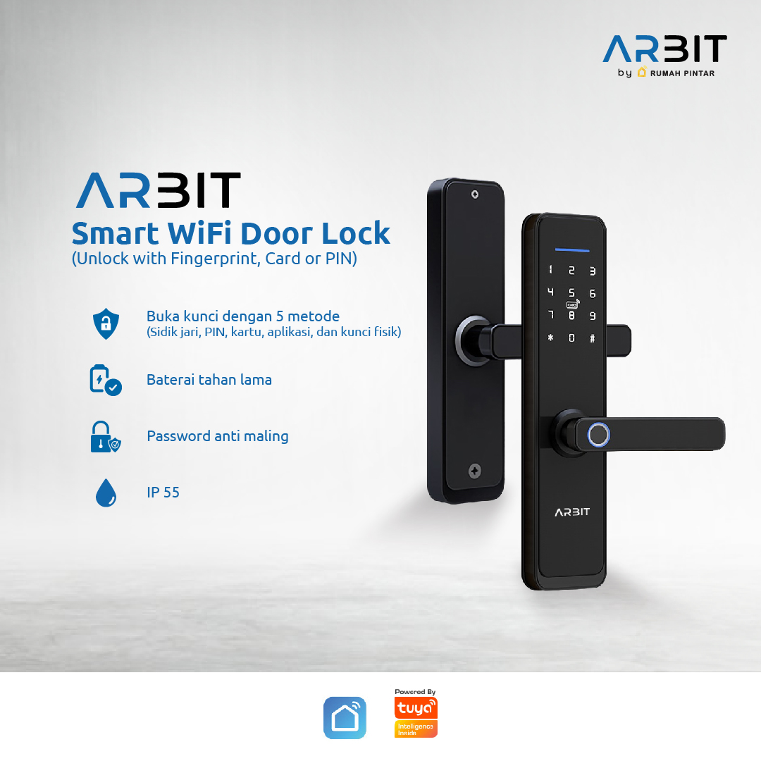 Rumah Pintar Indonesia ARBIT Smart WiFi Door LockAR-DL4