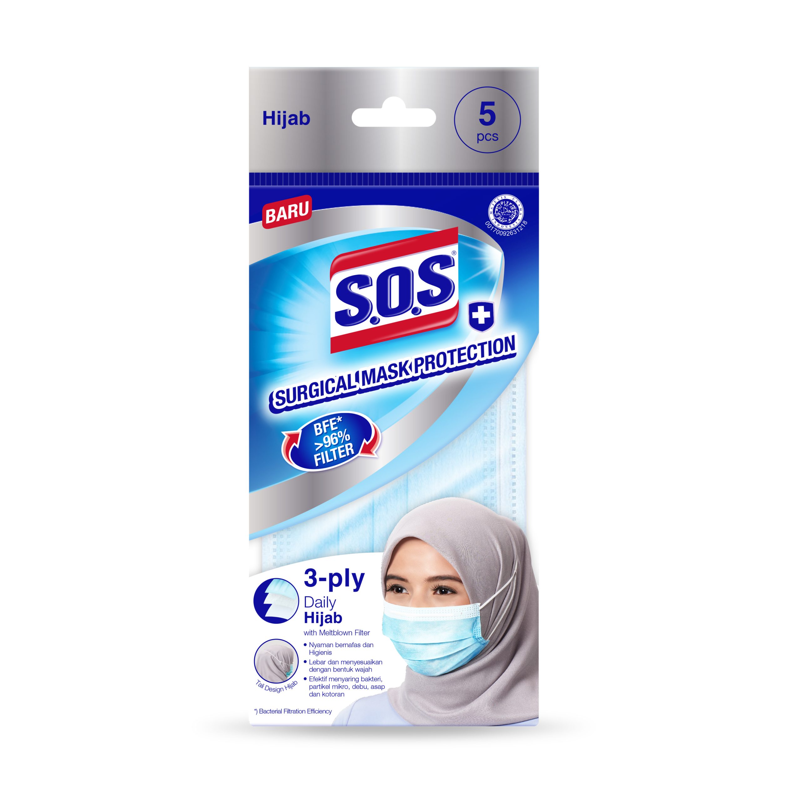 Tempo Utama Sejahtera SOS Surgical Mask Protection 3-ply – Daily Hijab