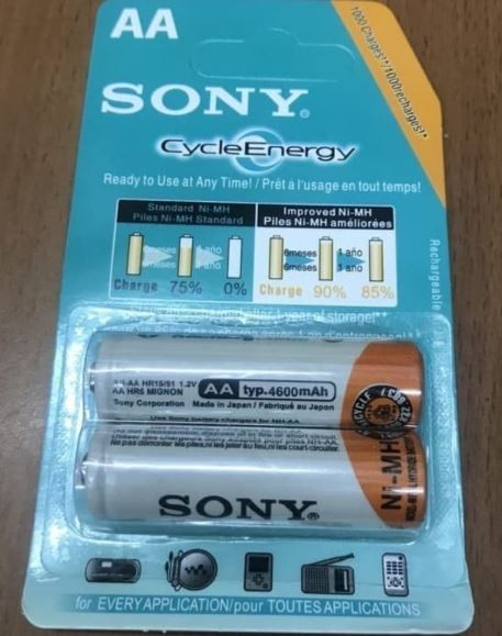 Sony Rechargeable Batteries CycleEnergy AAA